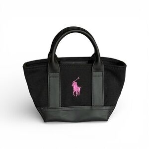 Ralph Lauren Pink Pony Mini Canvas Tote Bag Y2K Big Pony Embroidered Vintage